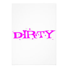 Dirty in Pink Letters Custom Invitation