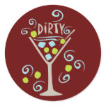 Dirty Martini Round Stickers