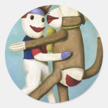 Dirty Socks Dancing The Tango Round Sticker