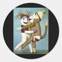 Dirty Socks Dancing The Tango Round Sticker