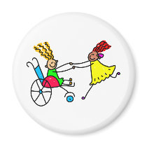 Disabled Friends Refrigerator Magnets
