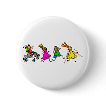 Disabled Kids Pinback Buttons