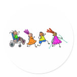 Disabled Kids Round Sticker