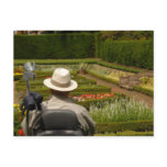 Disabled man in wheelchair in garden postcards