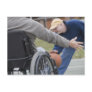 Disabled man playing basketball with his son post card