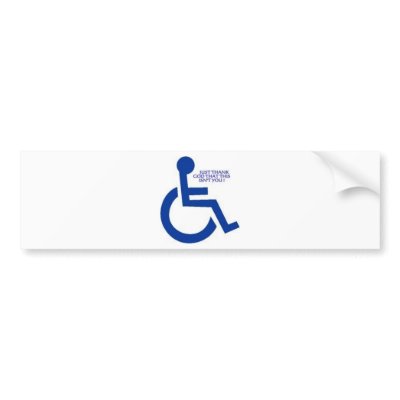 disabled sign bumper stickers by LOOSIELUCY