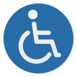 Disabled sign or handicapped symbol blue and white