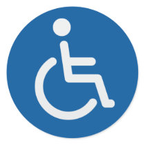 Disabled sign or handicapped symbol blue and white