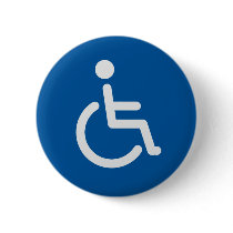 Disabled sign or symbol with man in wheelchair button