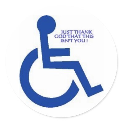 disabled sign round sticker by LOOSIELUCY