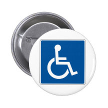 Disabled Street Sign Pinback Button
