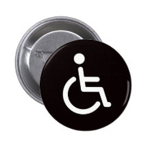Disabled symbol or black and white handicap sign pins