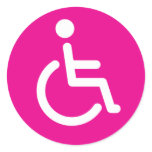Disabled symbol round stickers