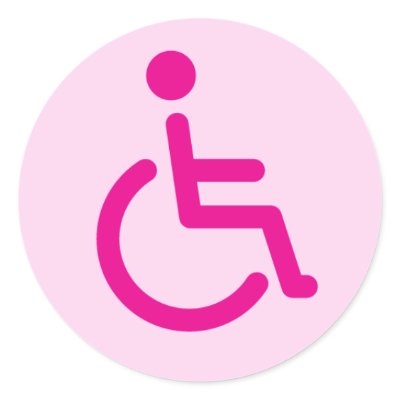 Disabled symbol round stickers by ButtonsGalore