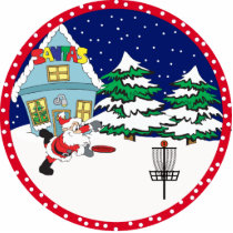 Disc Golf Santa Ornament Acrylic Cut Out