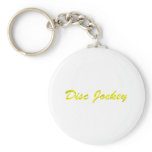 Disc Jockey - DJ Gold Fancy DJing Turntable Key Chains
