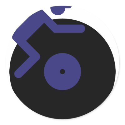 disc jockey dj music clubbing round stickers by Tomaniac