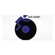 disc jockey icon photo greeting card