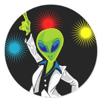 Disco Alien Sticker