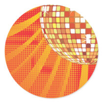 Disco Ball ~ 1980s 80s Disco Music Dance Round Stickers