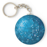 Disco Ball Blue Keychain
