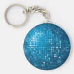 Disco Ball Blue Keychain