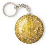 Disco Ball Gold Keychain