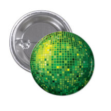 Disco Ball Green Button