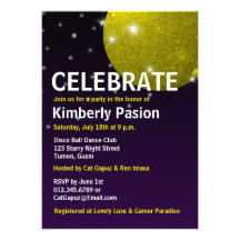 Disco Ball Party Invitations
