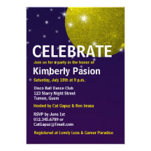Disco Ball Party Invitations