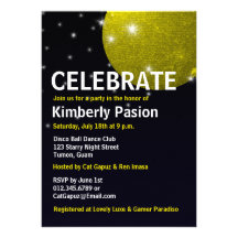 Disco Ball Party Invitations