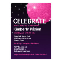 Disco Ball Party Invitations