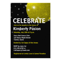 Disco Ball Party Invitations