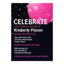 Disco Ball Party Invitations