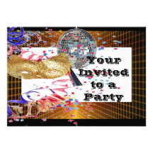 disco ball Party Time Invitation