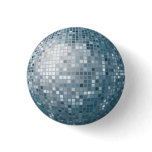 Disco Ball Silver Button