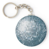 Disco Ball Silver Keychain