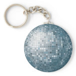 Disco Ball Silver Keychain