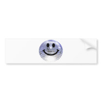 Disco Ball Smiley Bumper Sticker