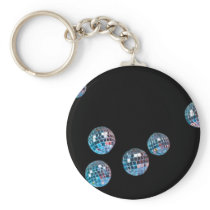 disco balls in empty space keychain