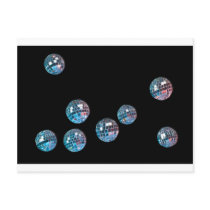 disco balls in empty space postcard