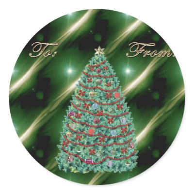 Disco Christmas Tree Gift Tag Sticker by FCM_Christmas