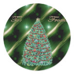 Disco Christmas Tree Gift Tag Sticker