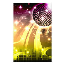 disco cityscape customized stationery