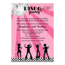 Disco Dancers Birthday Custom Invites