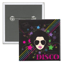 Disco ~ Disco Queen Funky 1980s 80s Music Pinback Buttons