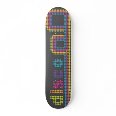 disco dots skateboard deck by vector_posters