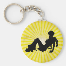 Disco Girl; yellow Key Chain