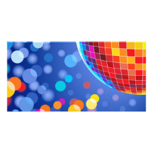 disco globe photo card