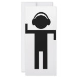 disco head phone type icon rack card design